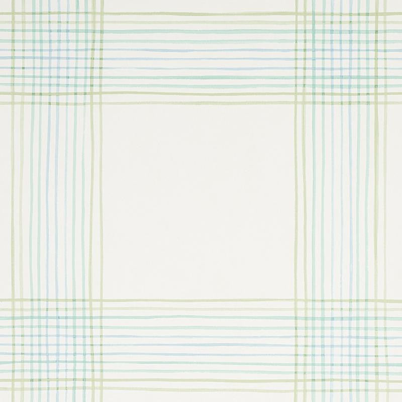 Minerva Plaid Peacock 5012370 by Schumacher Designer Wallpaper Plaid Wallcoverings 27.0" - Swanky Fabrics -
