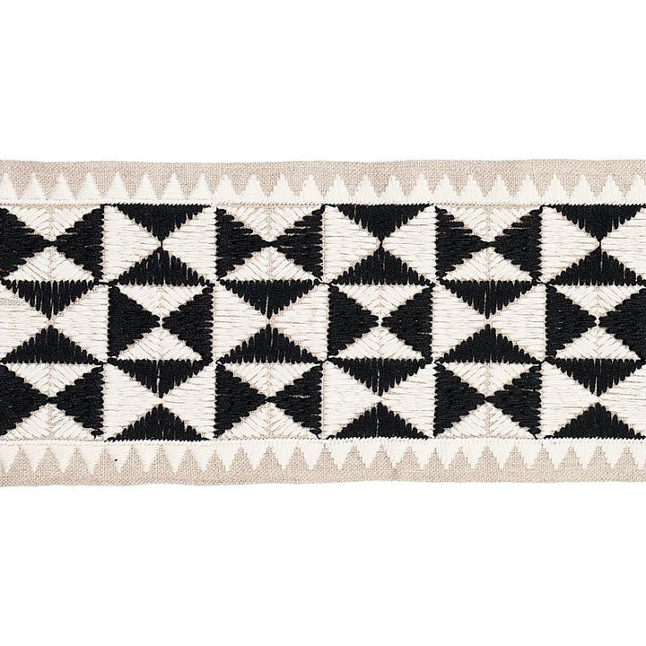 Zulma Embroidered Tape Black 80190 by Schumacher Designer Trim Copacabana - Swanky Fabrics -