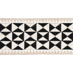 Zulma Embroidered Tape Black 80190 by Schumacher Trim
