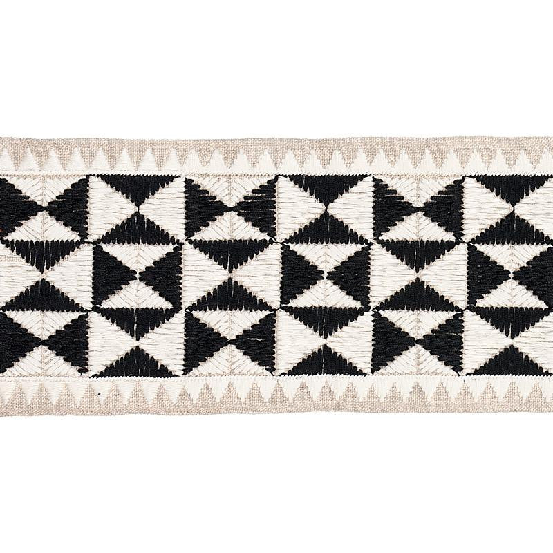 Zulma Embroidered Tape Black 80190 by Schumacher Trim Copacabana - Fabric Carolina -