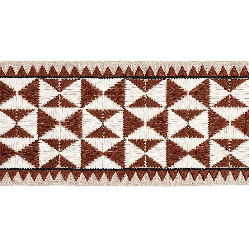 Zulma Embroidered Tape Brown 80191 by Schumacher Trim Copacabana - Fabric Carolina -