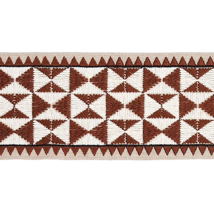 Zulma Embroidered Tape Brown 80191 by Schumacher Trim Copacabana - Fabric Carolina -
