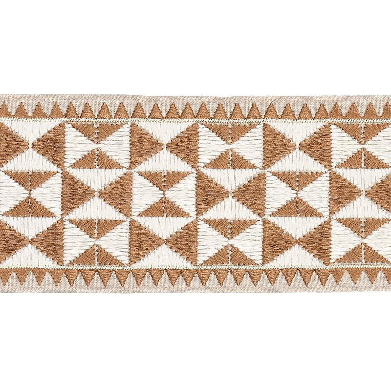 Zulma Embroidered Tape Sand 80192 by Schumacher Trim Copacabana - Fabric Carolina -