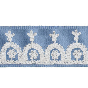 Noelia Embroidered Tape Chambray 74157 by Schumacher Trim