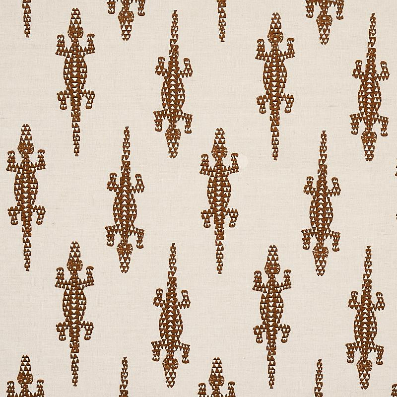 Baracoa Embroidery Brown 80201 by Schumacher Designer Fabric Copacabana 23.6" - Swanky Fabrics -