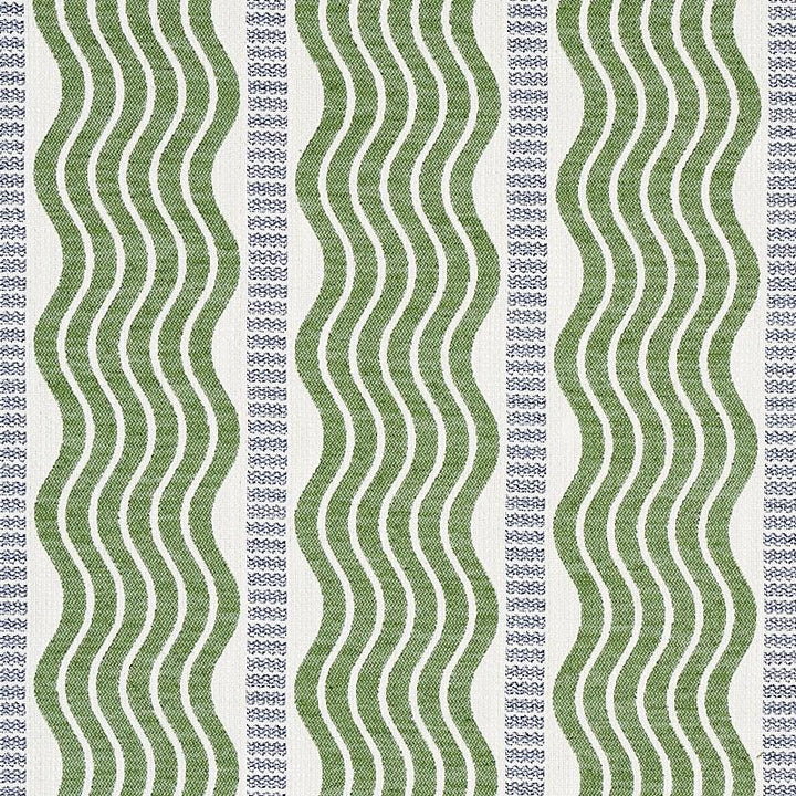 Sina Stripe Green 79940 by Schumacher Fabric Copacabana 7.0" - Fabric Carolina -