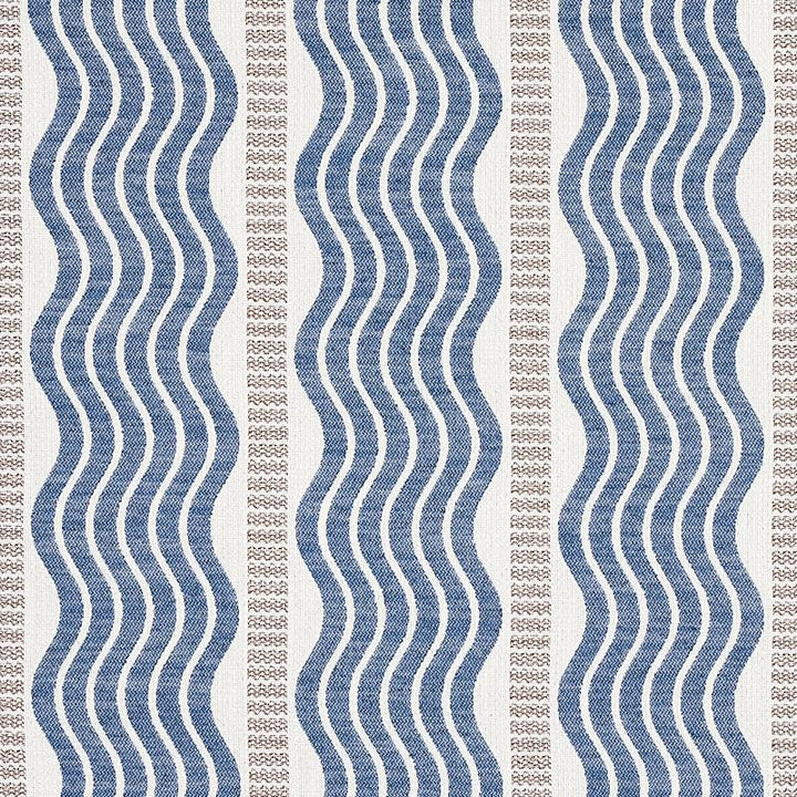 Sina Stripe Blue 79941 by Schumacher Designer Fabric Copacabana 7.0" - Swanky Fabrics -