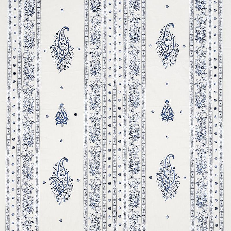 Jaipur Linen Embroidery Blue 65802 by Schumacher Fabric East Meets West 25.0" - Fabric Carolina -