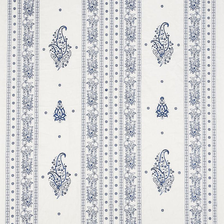 Jaipur Linen Embroidery Blue 65802 by Schumacher Fabric East Meets West 25.0" - Fabric Carolina -