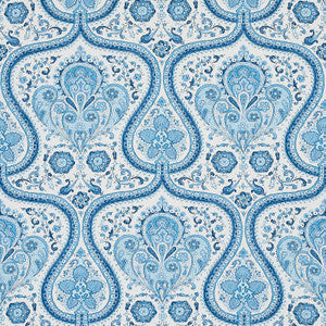 Paisley Court Blue 179860 by Schumacher Fabric