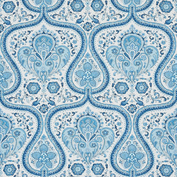 Paisley Court Blue 179860 by Schumacher Fabric East Meets West 13.5" - Fabric Carolina -