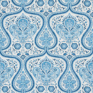 Paisley Court Blue 179860 by Schumacher Fabric