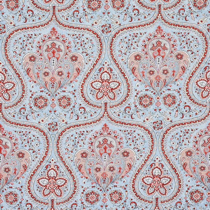 Paisley Court Sky & Rose 179861 by Schumacher Fabric East Meets West 13.5" - Fabric Carolina -