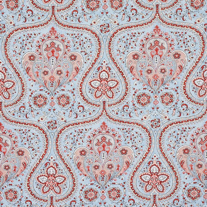 Paisley Court Sky & Rose 179861 by Schumacher Fabric East Meets West 13.5" - Fabric Carolina -