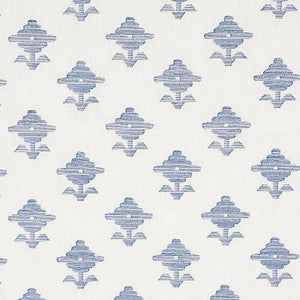 Rubia Embroidery Blue 74163 by Schumacher Fabric
