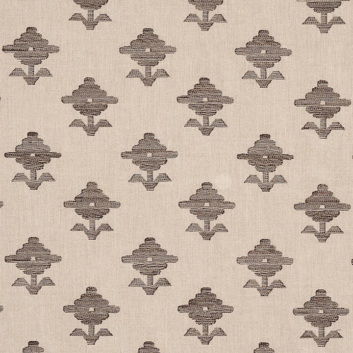 Rubia Embroidery Brown 74165 by Schumacher Fabric Easy Elements 6.2" - Fabric Carolina -