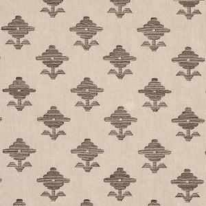 Rubia Embroidery Brown 74165 by Schumacher Fabric