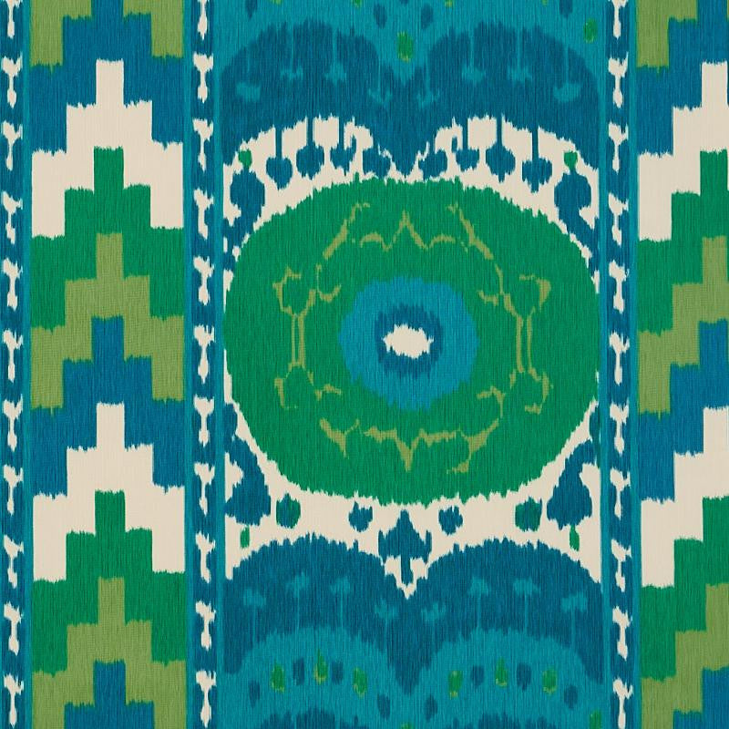 Samarkand Ikat Ii Emerald 176064 by Schumacher Fabric Ikats 28.0" - Fabric Carolina -