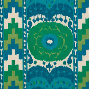 Samarkand Ikat Ii Emerald 176064 by Schumacher Fabric