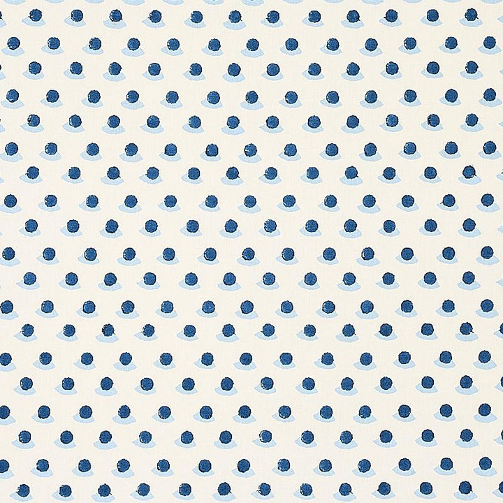 Berry Hand Block Print Indigo & Sky 179731 by Schumacher Fabric Molly Mahon 1.75" - Fabric Carolina -