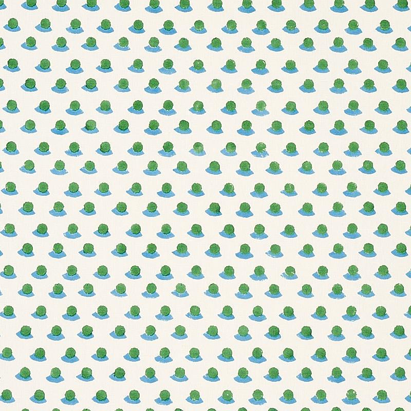 Berry Hand Block Print Grass & Sky 179732 by Schumacher Fabric Molly Mahon 1.75" - Fabric Carolina -