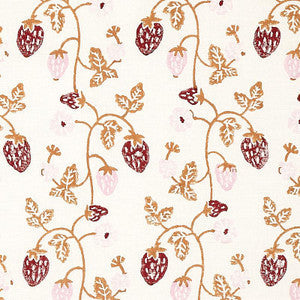 Strawberry Hand Block Print Copper 179781 by Schumacher Fabric