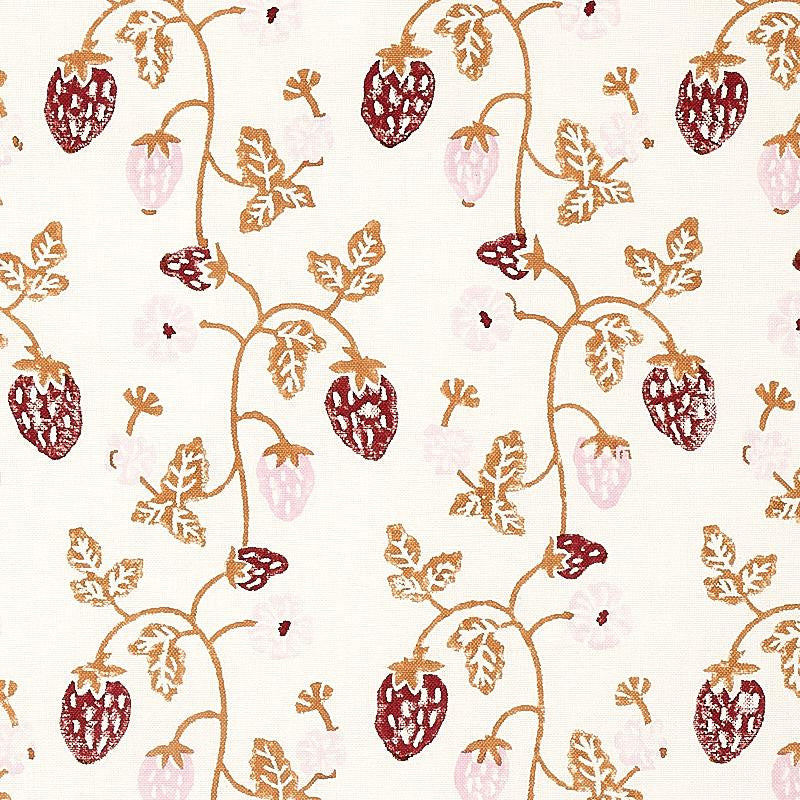 Strawberry Hand Block Print Copper 179781 by Schumacher Fabric Molly Mahon 4.12" - Fabric Carolina -