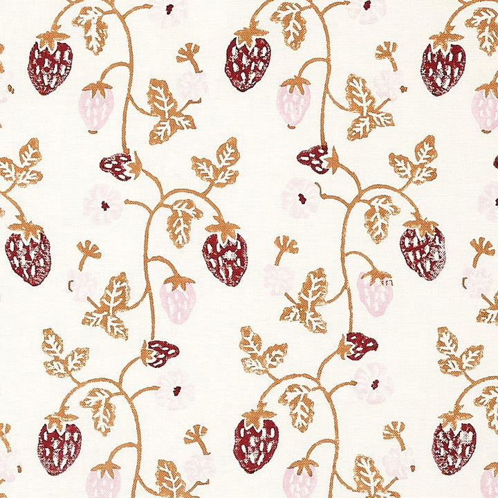 Strawberry Hand Block Print Copper 179781 by Schumacher Fabric Molly Mahon 4.12" - Fabric Carolina -