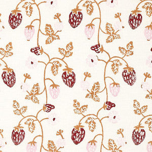 Strawberry Hand Block Print Copper 179781 by Schumacher Fabric