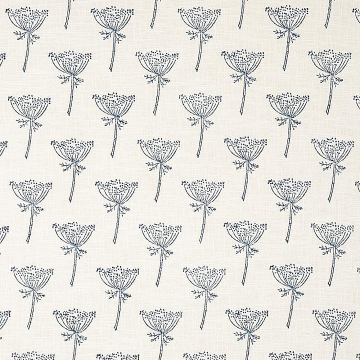 Wild Carrot Hand Block Print Indigo 179810 by Schumacher Fabric Molly Mahon 3.0" - Fabric Carolina -
