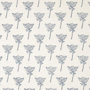 Wild Carrot Hand Block Print Indigo 179810 by Schumacher Fabric