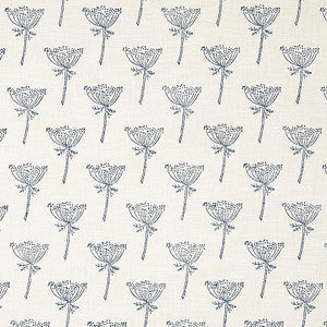 Wild Carrot Hand Block Print Indigo 179810 by Schumacher Fabric