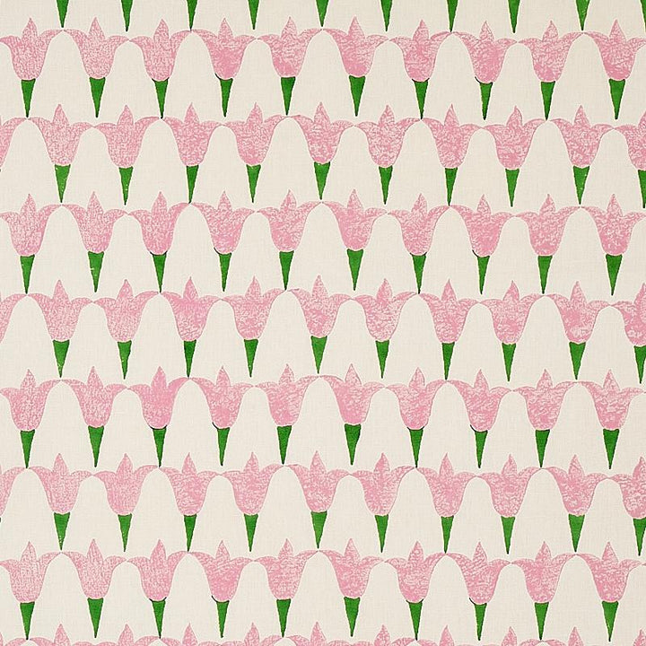 Tulip Hand Block Rose & Grass 179820 by Schumacher Fabric Molly Mahon - Fabric Carolina -