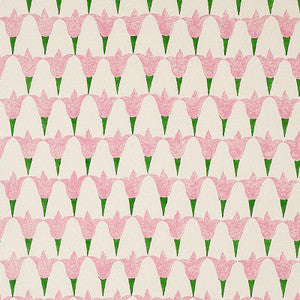 Tulip Hand Block Rose & Grass 179820 by Schumacher Fabric