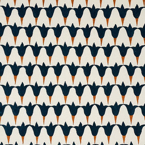 Tulip Hand Block Midnight & Copper 179822 by Schumacher Fabric