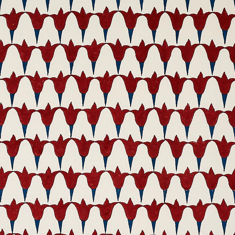 Tulip Hand Block Iron & Indigo 179823 by Schumacher Designer Fabric Molly Mahon - Swanky Fabrics -