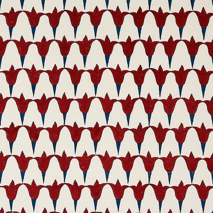 Tulip Hand Block Iron & Indigo 179823 by Schumacher Designer Fabric Molly Mahon - Swanky Fabrics -