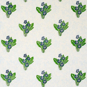 Primrose Hand Block Grass & Sky 179830 by Schumacher Fabric
