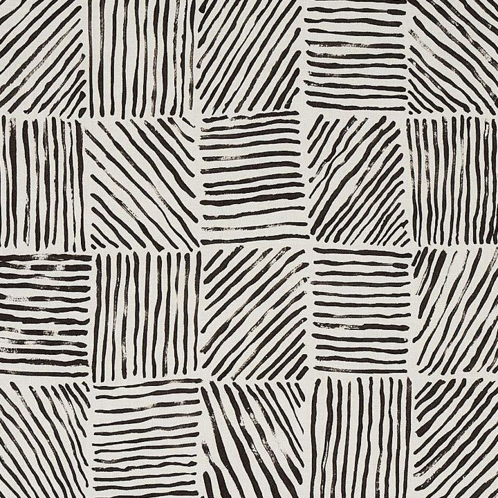 Katama Black 179900 by Schumacher Fabric New Wave: Black & White 27.0" - Fabric Carolina -