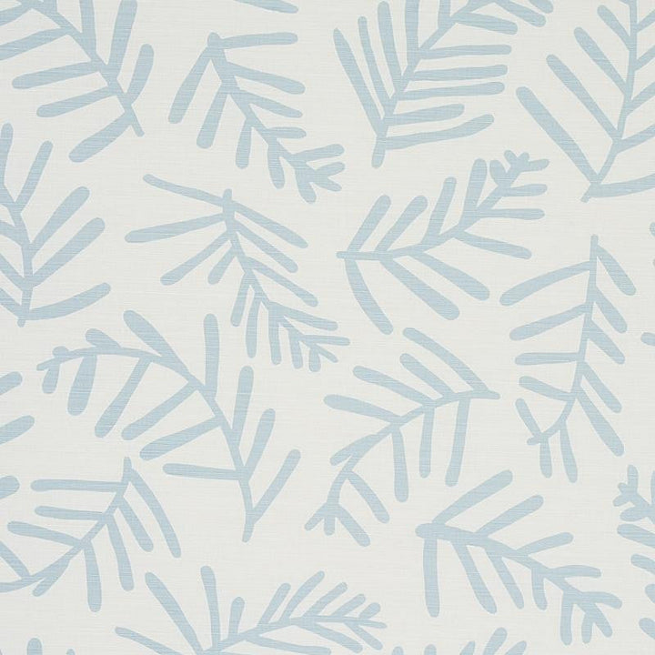 Tiah Cove Blue Leaf 179911 by Schumacher Designer Fabric Caroline Z Hurley 27.0" - Swanky Fabrics -