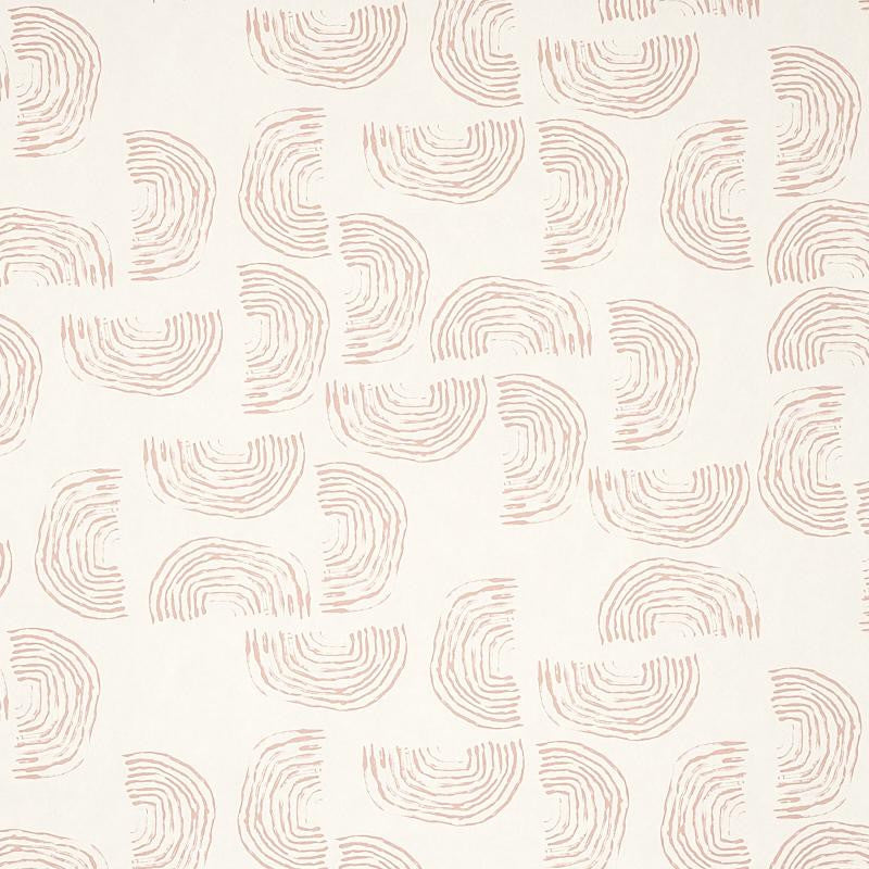 Quansoo Coral On Ivory 5012402 by Schumacher Designer Wallpaper Caroline Z Hurley 52.0" - Swanky Fabrics -