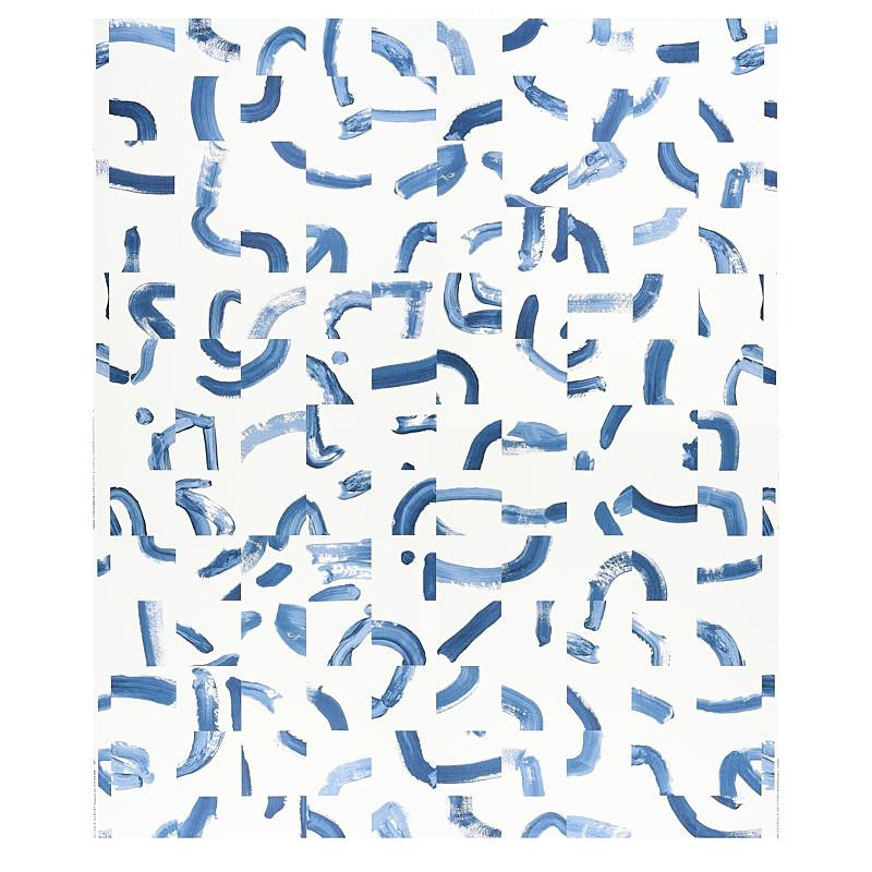 Sepiessa Blue 5009494 by Schumacher Wallpaper Caroline Z Hurley 100.0" - Fabric Carolina -