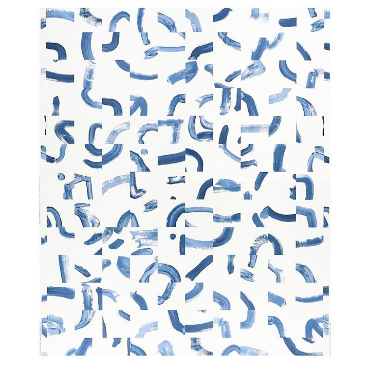 Sepiessa Blue 5009494 by Schumacher Wallpaper Caroline Z Hurley 100.0" - Fabric Carolina -