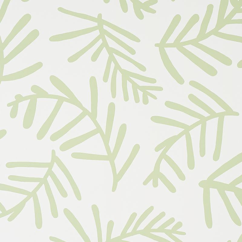 Tiah Cove Sage Leaf 5012450 by Schumacher Designer Wallpaper Caroline Z Hurley 27.0" - Swanky Fabrics -