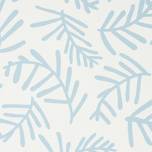 Tiah Cove Blue Leaf 5012451 by Schumacher Wallpaper