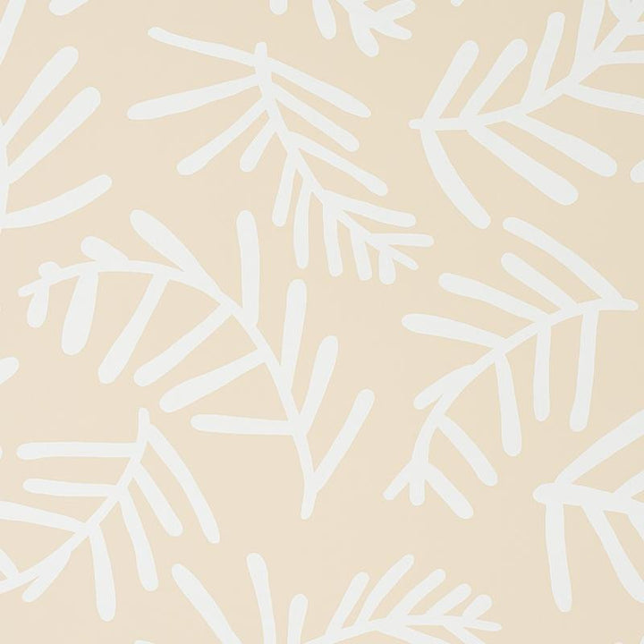 Tiah Cove Ivory On Natural 5012452 by Schumacher Wallpaper Caroline Z Hurley 27.0" - Fabric Carolina -
