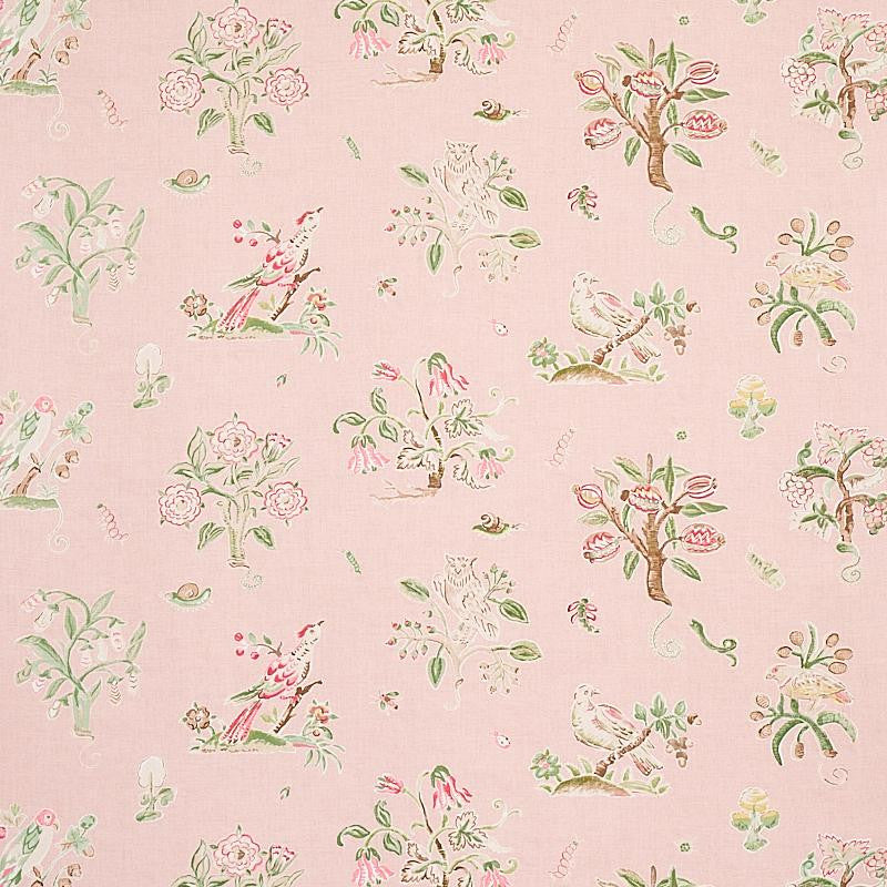 Magical Menagerie Blush 176754 by Schumacher Fabric Flight Of Fancy 54.0" - Fabric Carolina -