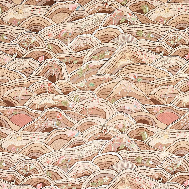 Rolling Hills Mocha 177382 by Schumacher Fabric Flight Of Fancy 26.5" - Fabric Carolina -
