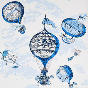 Balloons Blue 5012790 by Schumacher Wallpaper