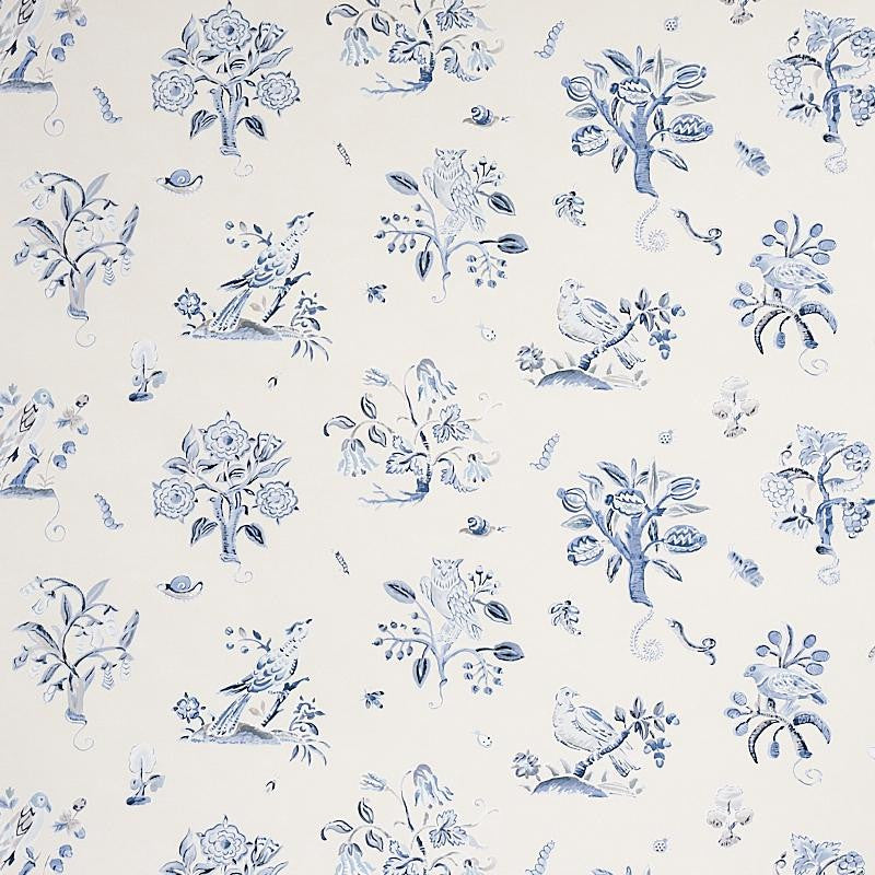 Magical Menagerie Blues 5012212 by Schumacher Wallpaper Flight Of Fancy 54.0" - Fabric Carolina -